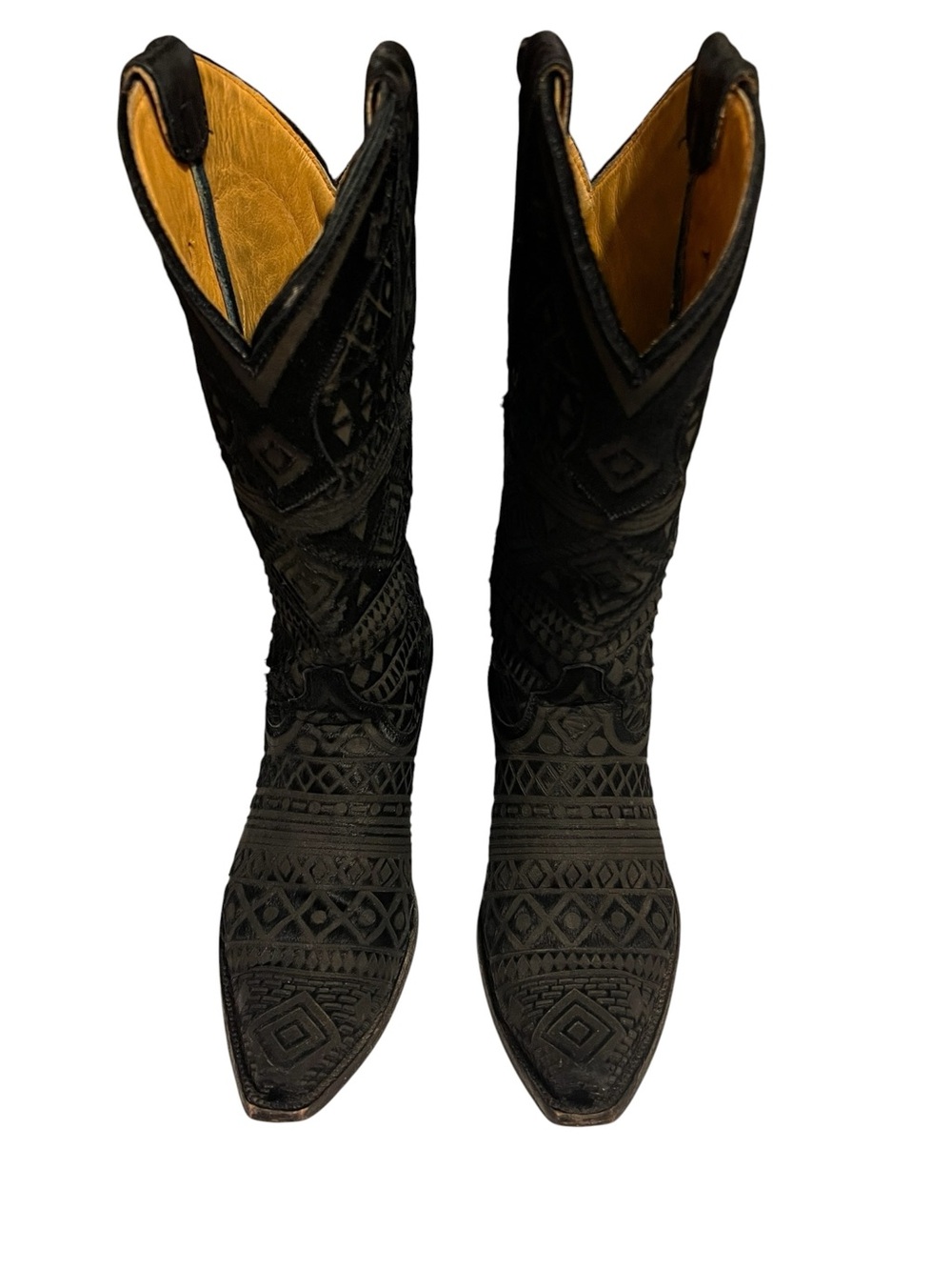 Old Gringo Black with Mohair Western Knee-High Cowgirl Boots - Women's 8 B 🤩 - Picture 2 of 9